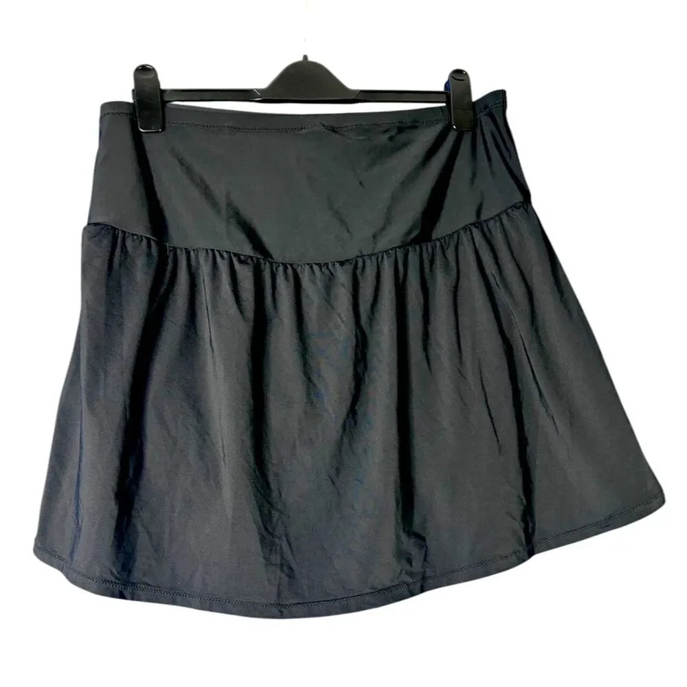 Leilani Plus Womens Black Swim Skirt Sz 22W Stretch Swimwear Flattering Mini